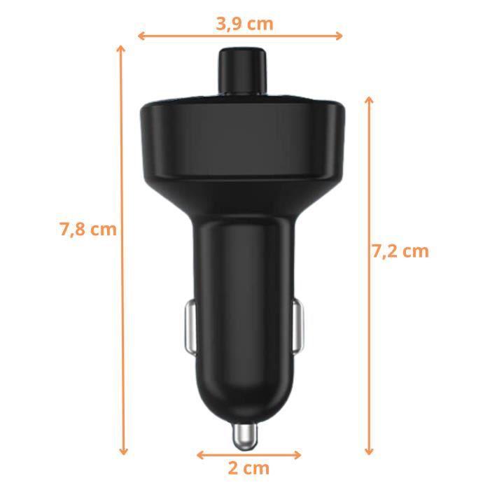 FM-трансмиттер Bluetooth 5.0 - Phonillico - Радиоадаптер - 2 USB-порта - Громкая связь - Черный