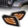 KMFCDAE LED Front Fender Side Marker Light Turn Signal Lamp for Jeep 2018-2022 Wrangler