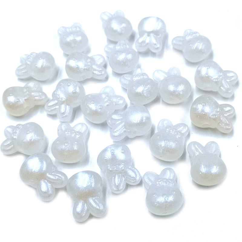 Material Round Pendant Charms Bowknot Rabbit Flat Love Heart Beads 10Pcs Fluorescent Handmade DIY Jewelry Accessories Arcylic Fashion Accessories