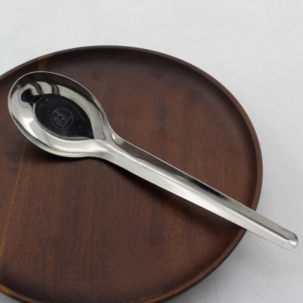 5/10pcs Flat Stainless Steel Spoon Set Thickened Adult Student Spoon Eating Soup Rice Spoon  Canteen