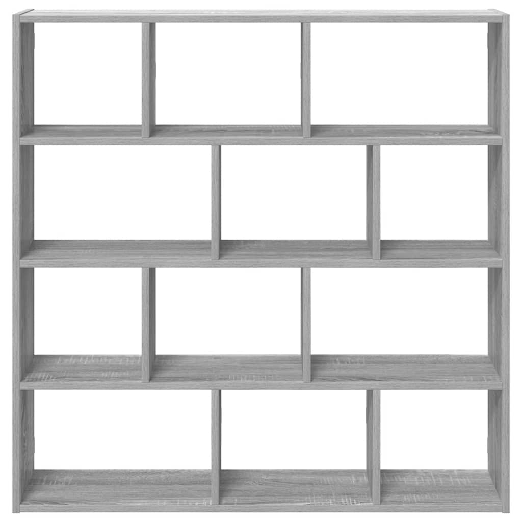 Cube Shelf with 12 Compartments Grey Sonoma Particleboard
