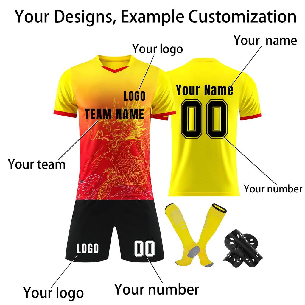 Personalised Shirts Kit Mens Girls With Name Number Custom Football Jerseys For Boys Training Suit