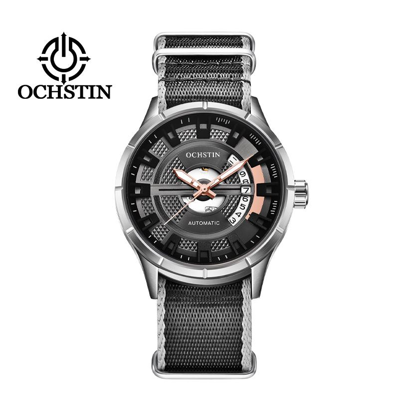 OCHSTIN Mens Watches Automatic Mechanical Movement Woven Nylon Strap Wristwatches Man Sports Waterproof Fashion Classic Watch