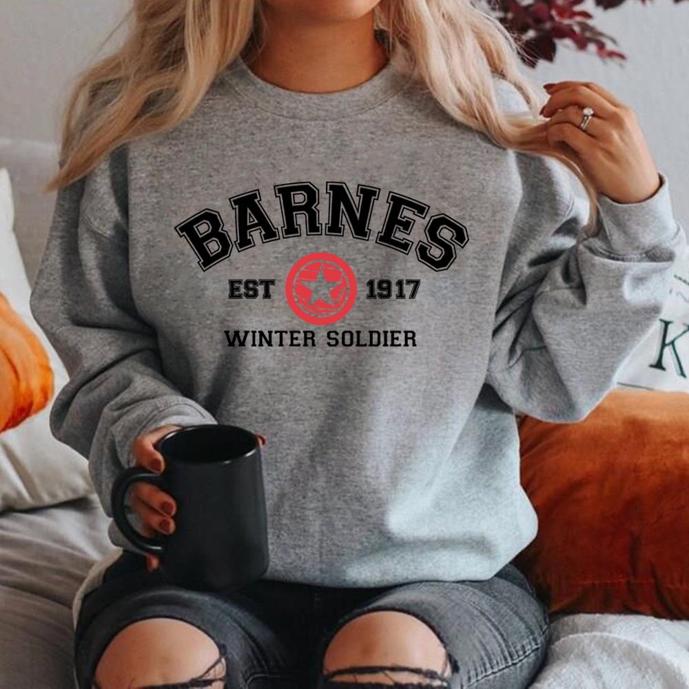 Винтажная толстовка Barnes 1917 года Футболка Winter Soldier Толстовка Bucky Barnes Crewneck Толстовки унисекс с графическим принтом Толстовка Superhero