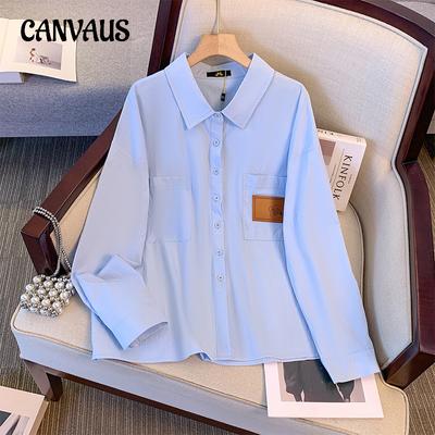 Весенние и осенние женские рубашки, рубашки поло больших размеров, топы с длинными рукавами