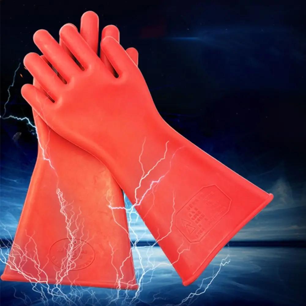 Red Electrician Insulating Gloves Rubber 5KV Insulation Mittens Anti-Electricity Withstanding Voltage 220V Work Safe Gloves