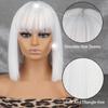 MERISIHAIR Короткий белый серый парик для женщин с челкой, женский аниме, высокотемпературное волокно, синтетический парик Лолиты для косплея