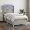 VidaXL Bed Slat Base with Mattress and LED, Upholstered Bed, Single Bed, Adult Bed for Interior Bedroom, 3139069