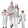 Enchanting Wizard Of Oz Tin Man Cosplay Costume For Adults And Kids In Silver