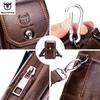 BULLCAPTAIN Genuine Leather Men's Waist Packs Phone Pouch Bags Waist Bag Male Small Chest Shoulder Belt Bag Small Waist Packs