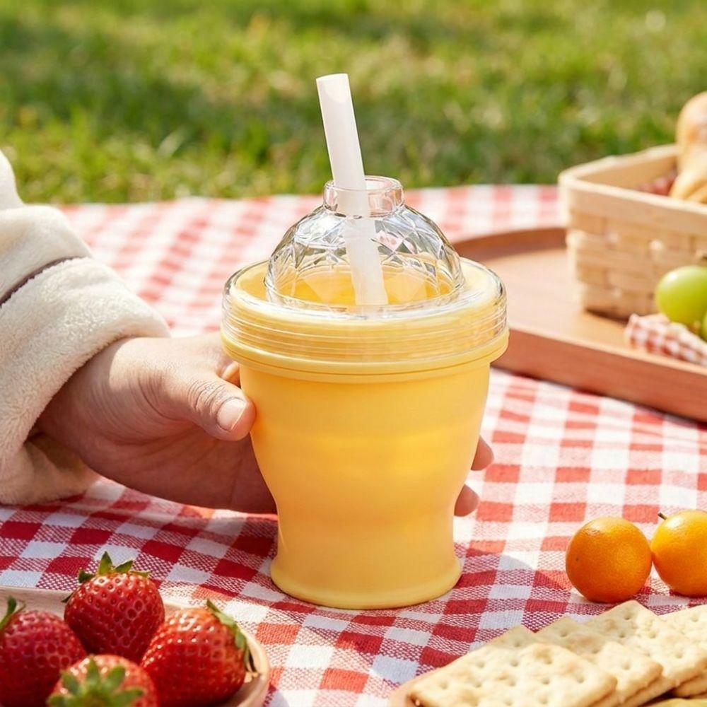 Collapsible 2-in-1 Ice Mold Cup Leak-proof Ice Sphere Making Cup Household Use