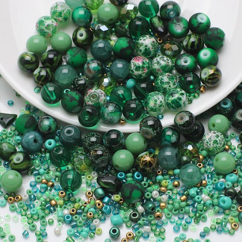 50g/bag Mixed Color Loose Beads Glass Acrylic Beads For DIY Jewelry Making Accessories