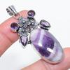 Natural Chevron Amethyst, Amethyst 925 Sterling Silver Pendant 2.36" s1M09