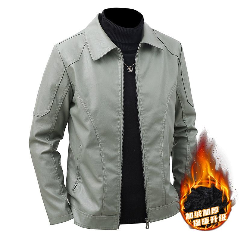 Men's leather jacket new business casual jacket men's spring and autumn regular lapel comfortable large size top