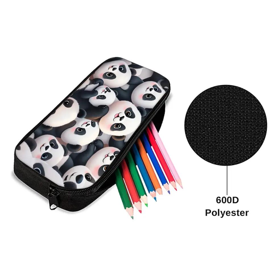 Fabric Panda Print 3D Cartoon Pencil Case & Pencil Pouch for Boys/Girls Best Gift School Supplies for Children