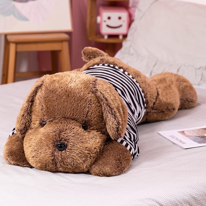 Dressed Striped Dog Dog Pillow Plush Toy Dog Doll Children'S Ragdoll Girl Birthday Gift