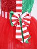 Kids Girls Christmas Elf Costume Sequins Ballet Tutu Leotard Dance Dress Figure Ice Skating Performance Outfit