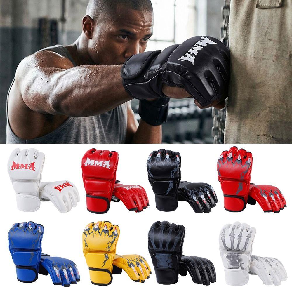 1Pair Professional Training Gloves Kickboxing Gloves for Adult Sanda Boxing UFC Training