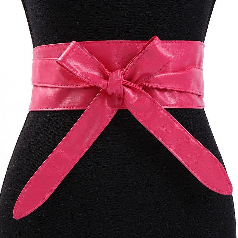Женский модный пояс из искусственной кожи без пряжки, кожаный ремень с галстуком-бабочкой, широкий пояс, декоративный чехол на пояс