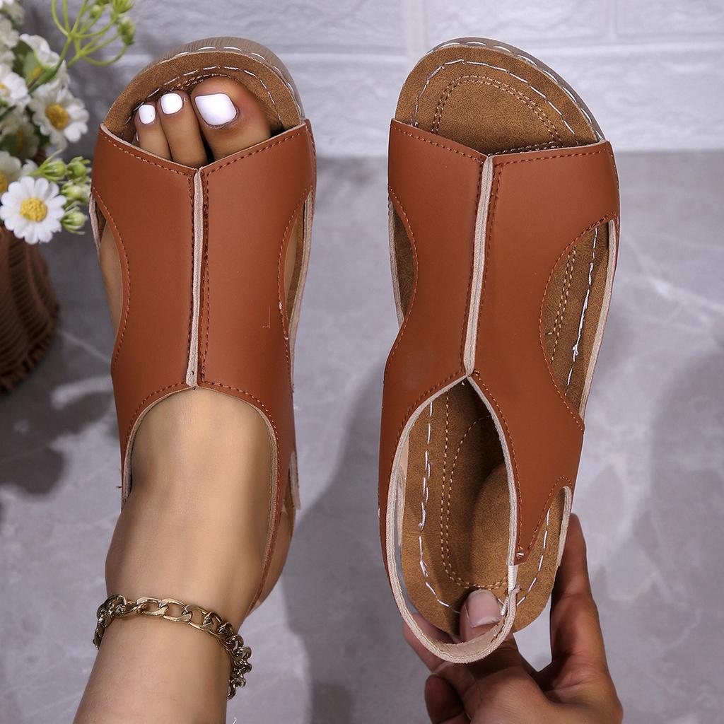 2025 New Large-size Thick-soled Wedge Heel Fish Mouth Sandals Women's Wedge Heel Sandals Women's Manufacturer