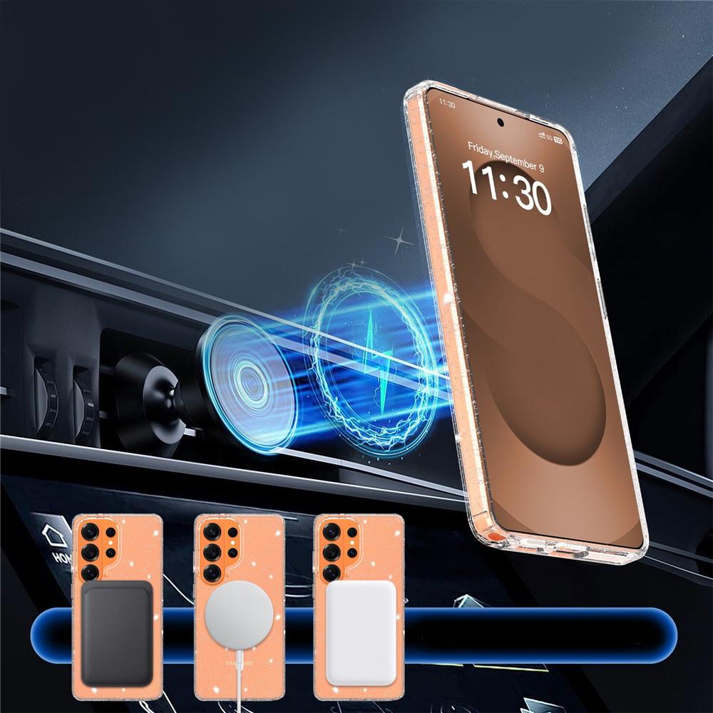 Case for Samsung Galaxy S26 Ultra, for MagSafe, glitter, transparent