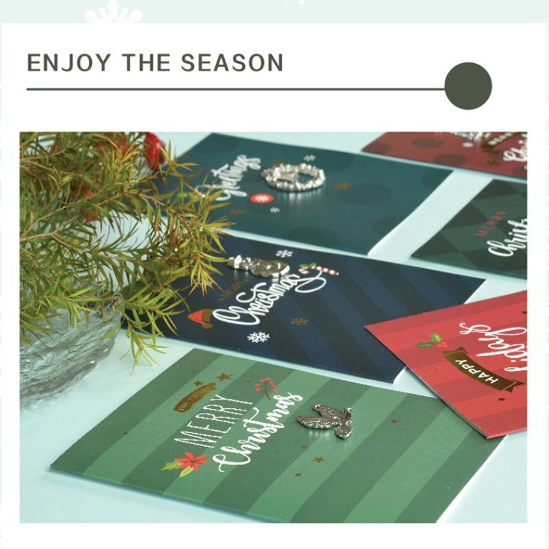 Christmas Greeting Card Creative Folding Gratitude Blessing Message Small Card Children's Birthday Invitation 6 In 1 Sets YNH-2202