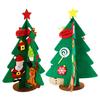 Felt Christmas Tree Mini Xmas Desktop Figurine DIY Tree Set with Santa Snowflake Cane Accessories for Toddlers