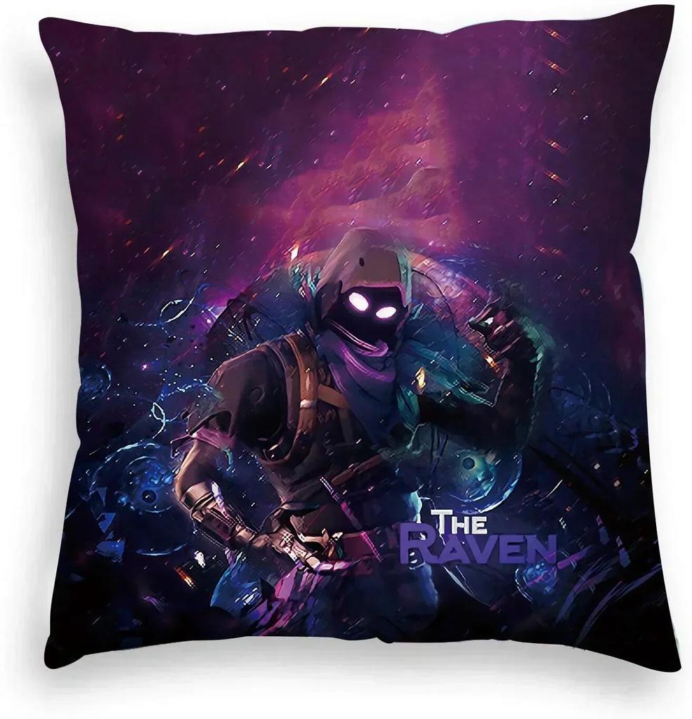 High Quality Fortnite Cushion Cover Plush Anime Pillowcase Plush Pillow Cases Home Decoration Pillow Cover for Sofa Bed Chair Living Room