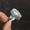 Кольцо с ограненным белым топазом Уникальное кольцо с драгоценным камнем Кольцо из стерлингового серебра 925 пробы Ручная работа Стильные украшения Винтажное кольцо для подарка