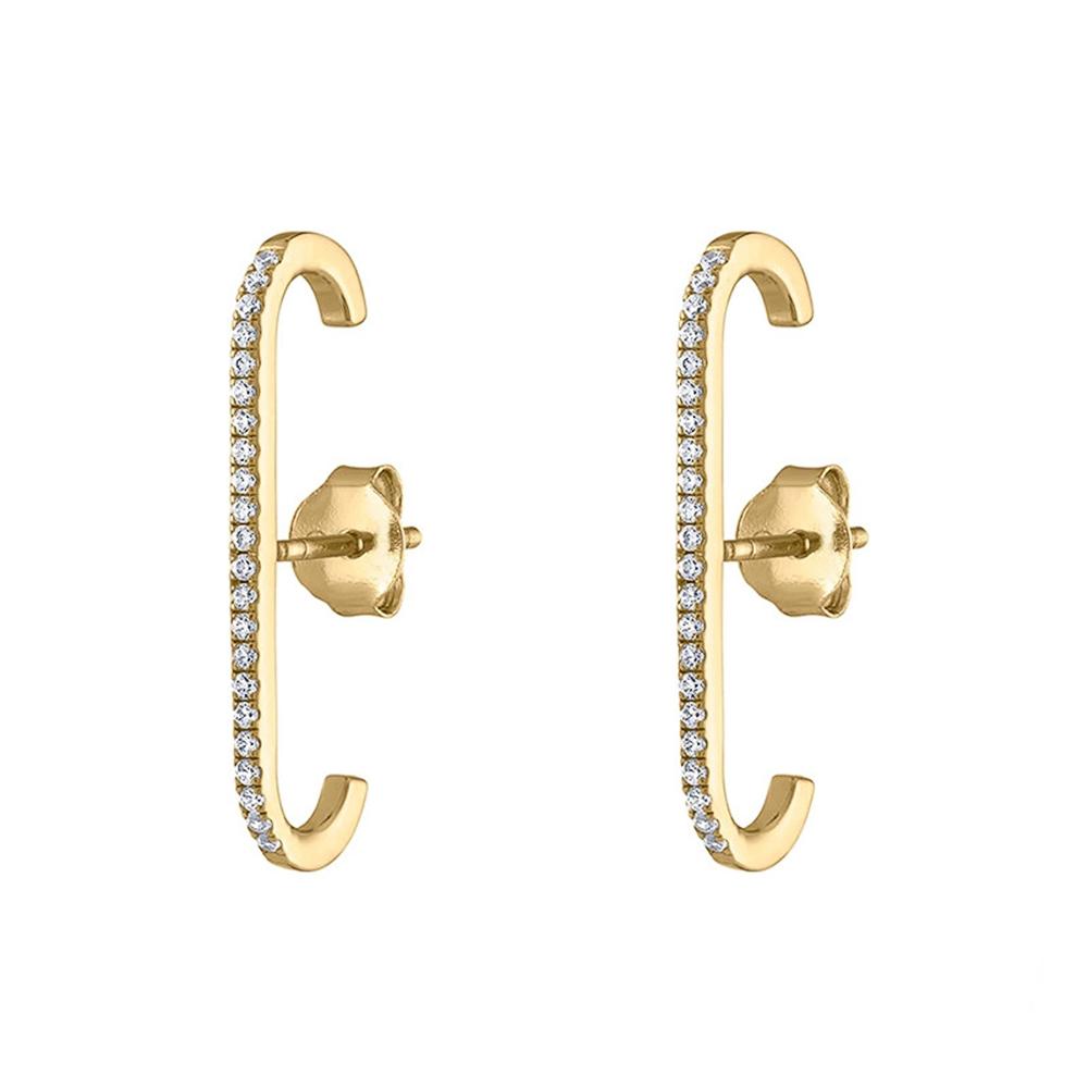 Korean Style Simple Stylish Stud Earrings Women Brilliant Cubic Zirconia Versatile Personality Female Jewelry Wholesale