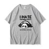Lazy Panda I Hate Morning People Cartoons Women Clothing Casual All-math Cotton T-Shirts Oversize Breathable Short Sleeve494