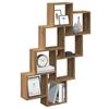 VidaXL Cube-shaped Wall Shelf Artisan Oak 90x15x119.5 Cm, Cube-shaped Storage, Figure-8 Organizer 856597