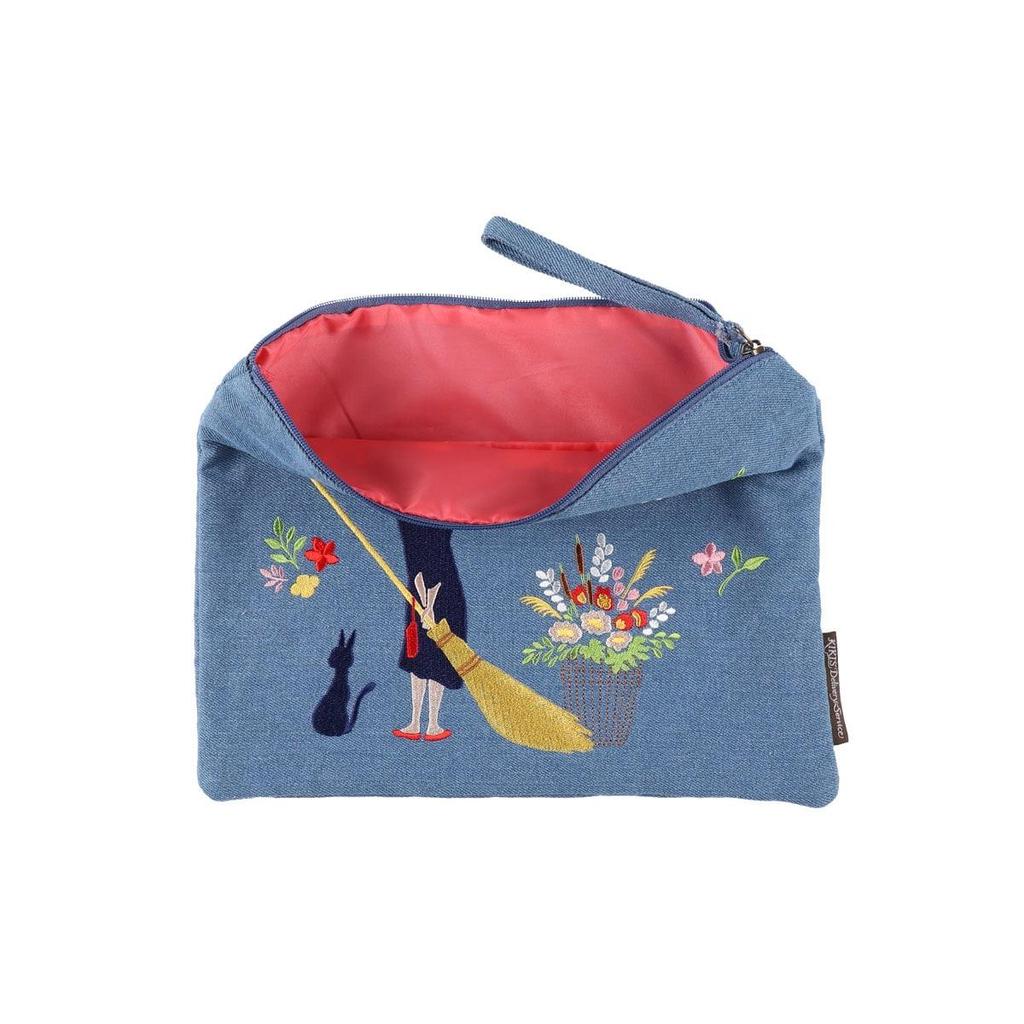Studio Ghibli Kiki's Delivery Service Denim Embroidery Series Clutch Bag NEW