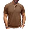 Men's Short Sleeved Textured Knitted Shirt T-shirt Pullover