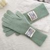 100% Wool Gloves For Women'S Winter Warmth Solid Color Versatile Touch Screen Five Finger Split Finger Gloves