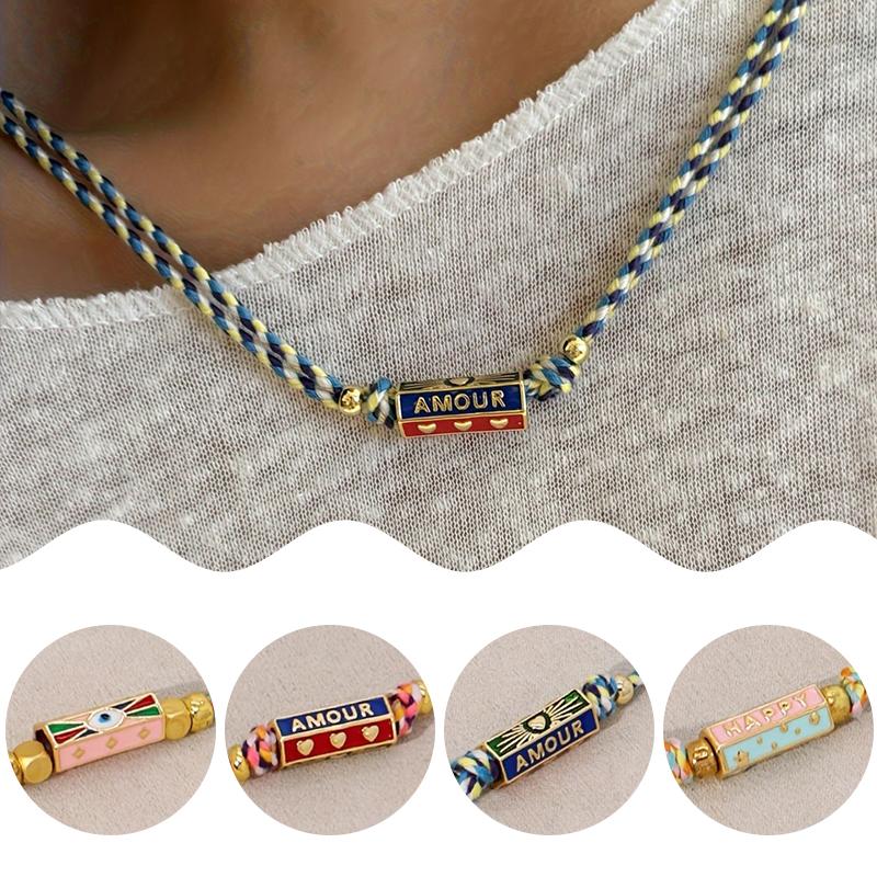 1шт позолоченный богемный кулон любовь ожерелье красочный титан мода новый унисекс дресс-код разноцветный