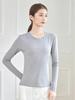 Women's Tencel Round Neck Long Sleeve Slimming Base Layer Top - 2025 Autumn/Winter Collection