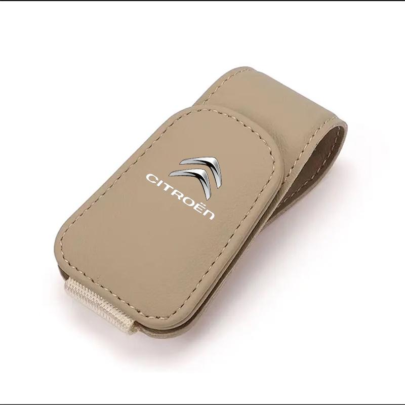 GESW6 Car Glasses Storage Clip Sun Visor Sunglasses Holder For Citroen C5X e-C4 X e-C3 C4 C3 C5 Berlingo C-Elysee C-Crosser C1 C6 DS