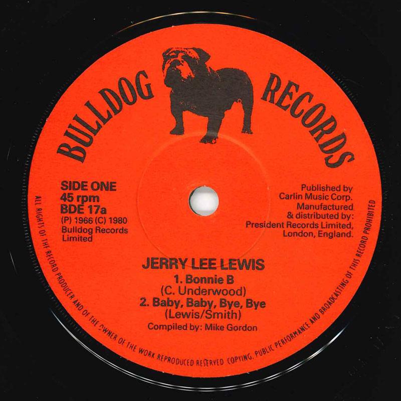 7-дюймовая пластинка JERRY LEE LEWIS Bonnie B. EP BDE17 Bulldog Records UK Рок Б/У