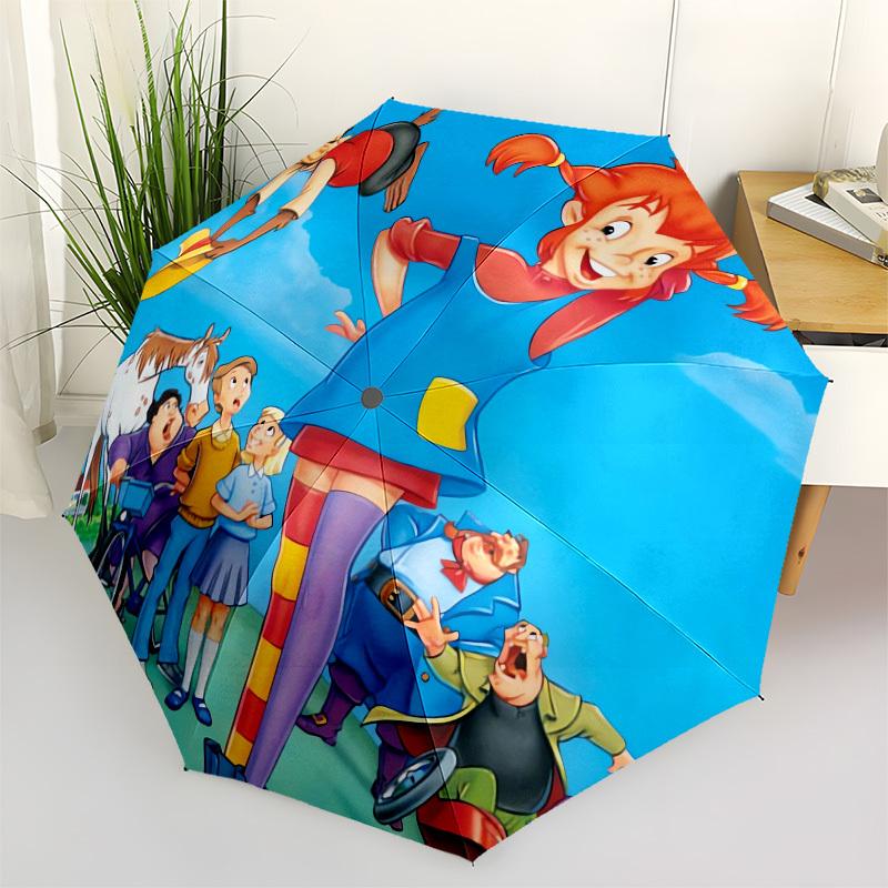1pc Pippi Longstocking, Adventure Themed High-quality Umbrella,Automatic Opening and Closing Umbrella,Multi-functional Umbrella G0811192