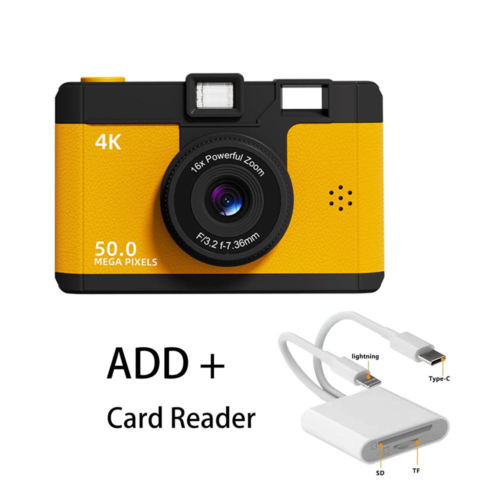 Фотоаппарат с двумя камерами Ретро-компактные камеры HD 1080P Цифровая фотокамера Детские подарки на день рождения Аудио- и видеокарта