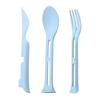 3Pcs Detachable Cutlery Travel Tableware Picnic Dinnerware Travel Portable Cutlery Set Wheat Straw Cutter Fork Spoon