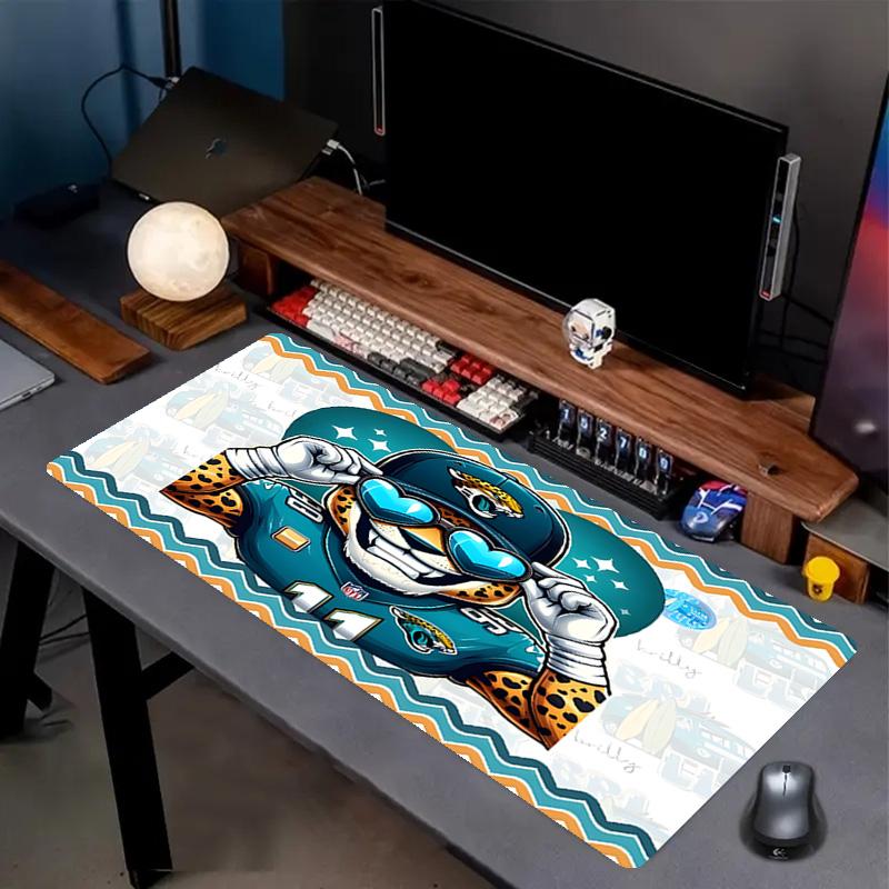 Jacksonville Jaguars Print Mouse Pad, Anti‑Slip Desktop keyboard Mat, for PC Laptop Gaming Working Daily Use, Cool Festival Birthday Gift