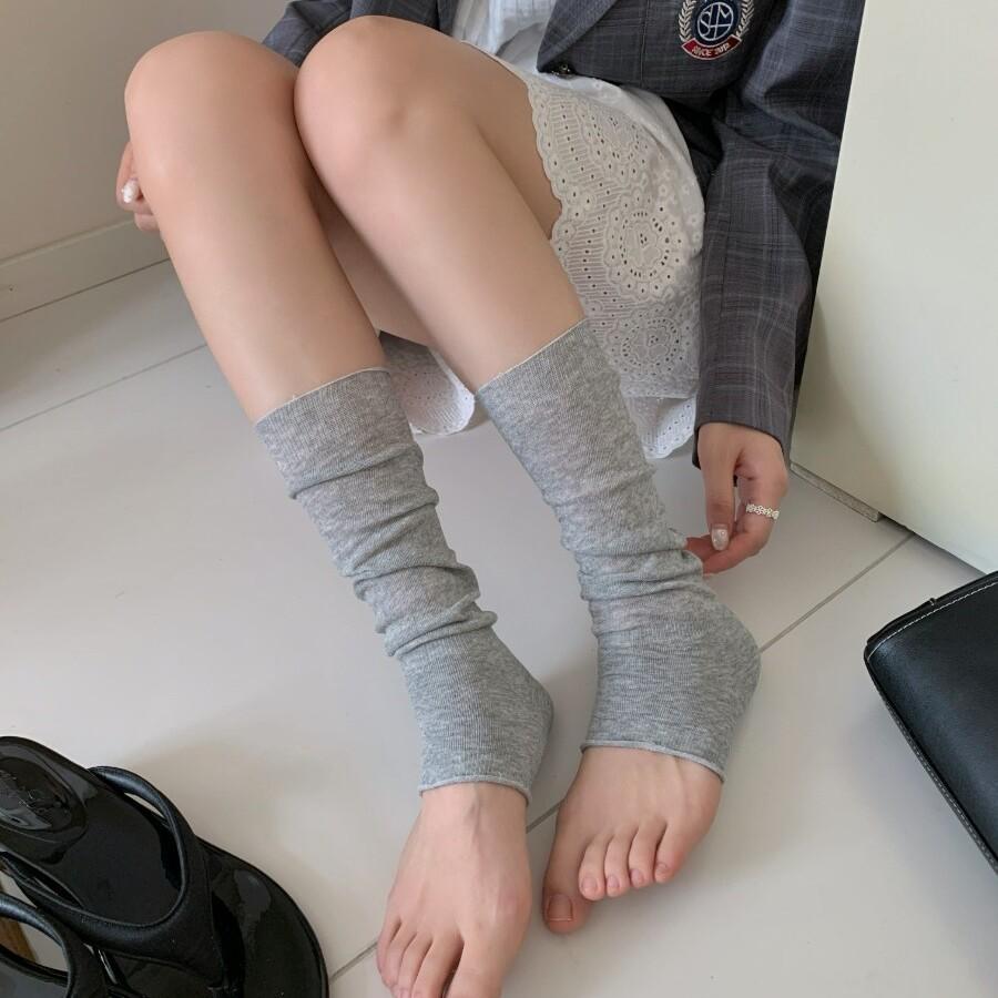 Korean Ins Stepping Socks Cover Women'S Summer Thin Ballet Style Slightly Transparent Stacking Socks Miu Series Ballet Style Half Palm And Leg Cover