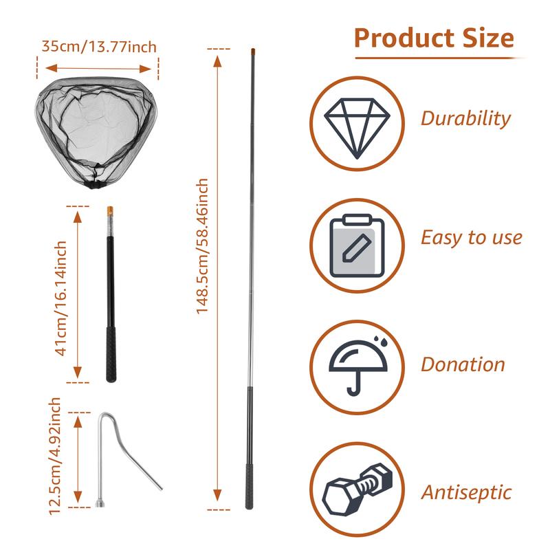 4Pcs Poultry Catcher Tools Stainless Steel Telescopic Chicken Grabber Pole & Small Chicken Catching Net Outdoor Bird Catcher