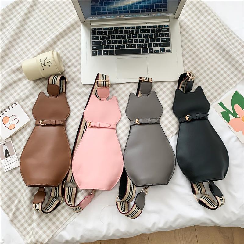 Funny Cat Fashion 2025 New Korean Version Street Shot Kitten Bag Fashion Personality Shoulder Messenger Bag