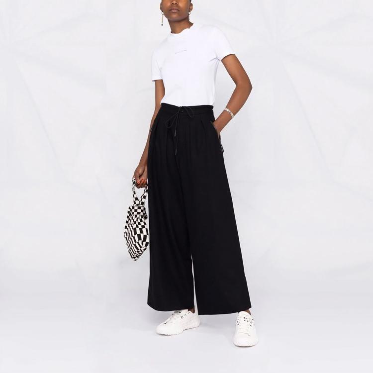 Y-3 Однотонные повседневные брюки с высокой талией и широкими штанинами, женские брюки черного цвета HB3364