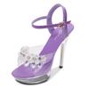 Woman Transparent Super High Heel Summer Female Waterproof Water Drill Sexy Fairy Stiletto Sandals 15cm Heel 5cm Platfrom LFD