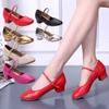 Women Soft Sole Dance Shoes Mid Heel Mary Jane Shoes