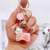 Personalized Cartoon Five-Star Milk Tea Oil Liquid Drift Bottle Keychain Schoolbag Car Creative Pendant